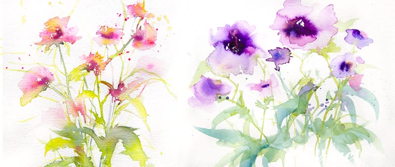 After Work: Lockere Aquarellblumen